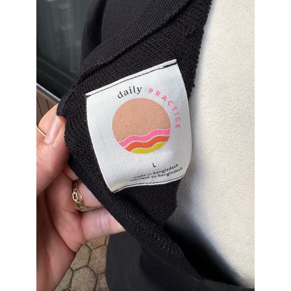 Anthropologie Daily Practice Black Twist Front Split Front Pocket Midi Dress - L - Picture 8 of 10